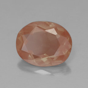 Andesina labradorita laranja natural 2,46ct, corte oval, transparente