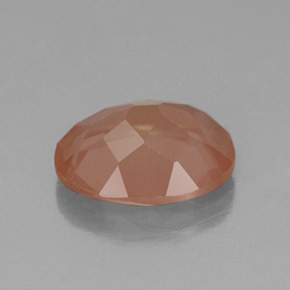Andesina labradorita laranja natural 2,46ct, corte oval, transparente