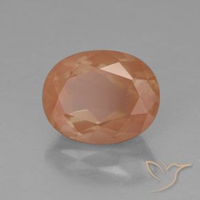 Labradorita andesina Laranja Avermelhado Claro Natural 2.99ct, oval, Transparente