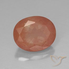 Labradorita andesina laranja avermelhado Natural 4.05ct, oval, Translúcido