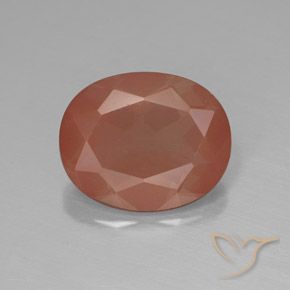 3.10ct Natural Laranja Avermelhado Pálido Labradorita andesina, oval, Translúcido