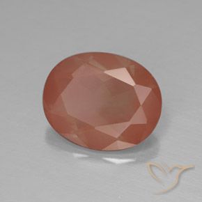 Labradorita andesina Laranja Avermelhado Pálido Natural 3.10ct, oval, Translúcido