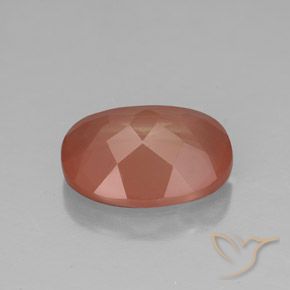 Labradorita andesina Laranja Avermelhado Pálido Natural 3.10ct, oval, Translúcido