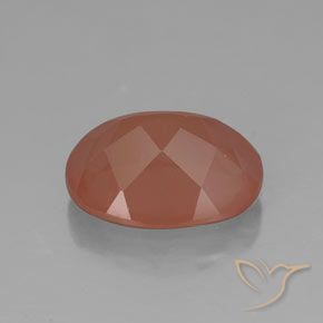 Labradorita andesina Laranja Avermelhado Pálido Natural 3.40ct, oval, Translúcido
