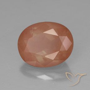 Labradorita andesina laranja quente Natural 3.64ct, oval, Translúcido