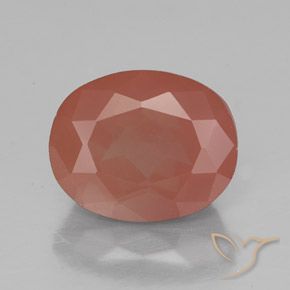 3.00ct Natural Laranja Avermelhado Pálido Labradorita andesina, oval, Transparente/Translúcido