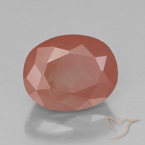Labradorita andesina Laranja Avermelhado Pálido Natural 3.00ct, oval, Transparente/Translúcido