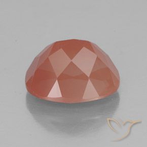 Labradorita andesina Laranja Avermelhado Pálido Natural 3.00ct, oval, Transparente/Translúcido