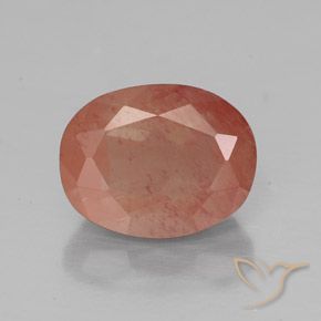 2.06ct Natural Laranja Avermelhado Pálido Labradorita andesina, oval, Transparente/Translúcido