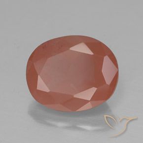 Labradorita andesina vermelho médio Natural 3.55ct, oval, Translúcido