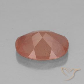 Labradorita andesina Laranja Avermelhado Pálido Natural 2.86ct, oval, Transparente/Translúcido