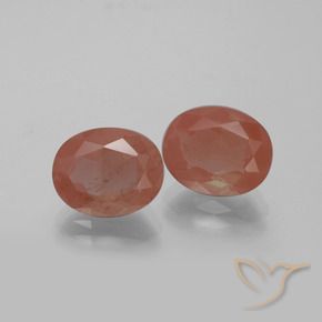 Pedras preciosas de Labradorita andesina vermelho médio natural de 5.49 ct, oval, Transparente