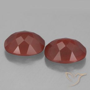 Pedras preciosas de Labradorita andesina Vermelho escuro natural de 6.75 ct, oval, Transparente/Translúcido