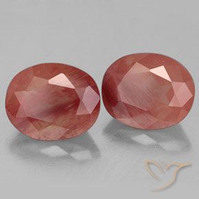 Pedras preciosas de Labradorita andesina vermelho médio natural de 6.97 ct, oval, Transparente