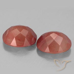 Pedras preciosas de Labradorita andesina vermelho médio natural de 6.97 ct, oval, Transparente