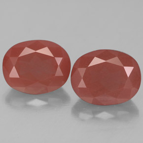 Pedras preciosas de andesina labradorita vermelho natural de 5,49 ct, corte oval, transparente