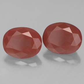 Pedras preciosas de andesina labradorita vermelho natural de 5,49 ct, corte oval, transparente