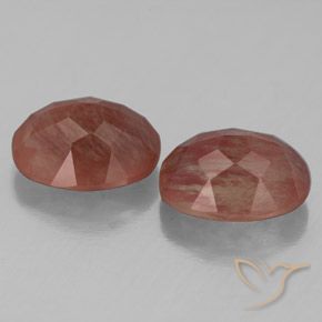 Pedras preciosas de Labradorita andesina Sangue vermelho natural de 5.64 ct, oval, Transparente/Translúcido
