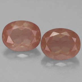 Pedras preciosas de andesina labradorita laranja natural de  ct, corte oval, transparente