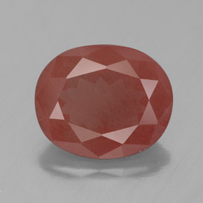 Andesina labradorita vermelho natural 4,44ct, transparente, transparente/translúcido
