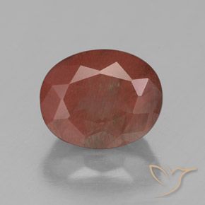2.97ct Natural vermelho médio Labradorita andesina, oval, Transparente