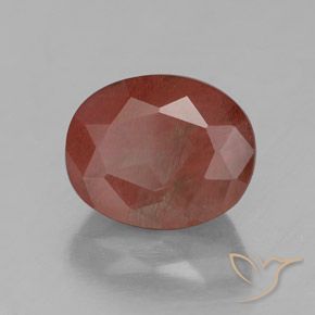 Labradorita andesina vermelho médio Natural 2.97ct, oval, Transparente