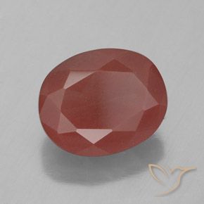Labradorita andesina vermelho médio Natural 4.20ct, oval, Transparente/Translúcido