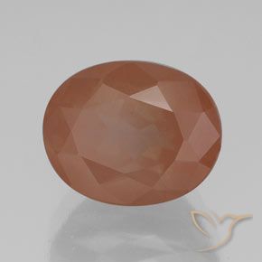 Labradorita andesina Laranja Médio Natural 3.06ct, oval, Transparente/Translúcido