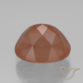 Labradorita andesina Laranja Médio Natural 3.06ct, oval, Transparente/Translúcido