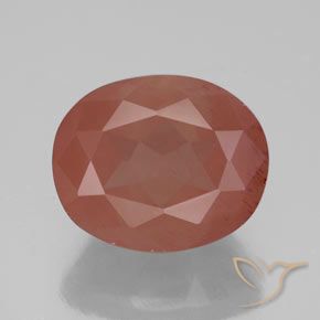 4.17ct Natural Laranja Avermelhado Pálido Labradorita andesina, oval, Transparente/Translúcido