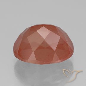 Labradorita andesina Laranja Avermelhado Pálido Natural 4.17ct, oval, Transparente/Translúcido