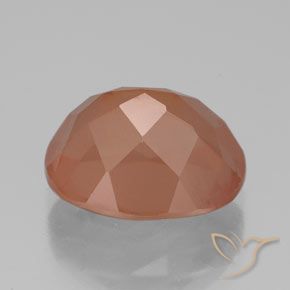Labradorita andesina Laranja Avermelhado Claro Natural 3.80ct, oval, Translúcido