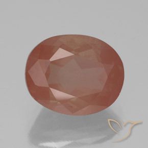 Labradorita andesina vermelho médio Natural 3.78ct, oval, Translúcido