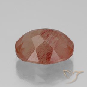 Labradorita andesina vermelho médio Natural 3.58ct, oval, Transparente/Translúcido