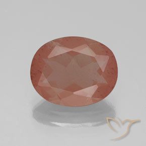 2.44ct Natural Laranja Avermelhado Pálido Labradorita andesina, oval, Transparente/Translúcido