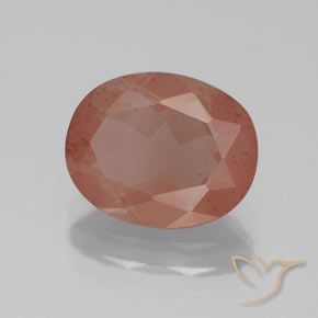 Labradorita andesina Laranja Avermelhado Pálido Natural 2.44ct, oval, Transparente/Translúcido