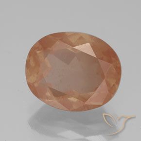 Labradorita andesina Laranja Avermelhado Claro Natural 3.52ct, oval, Transparente/Translúcido