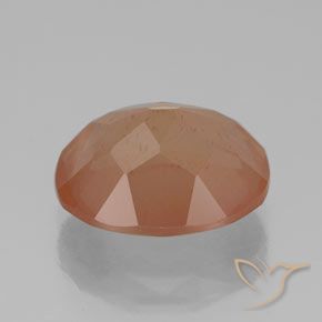 Labradorita andesina Laranja Avermelhado Claro Natural 3.52ct, oval, Transparente/Translúcido