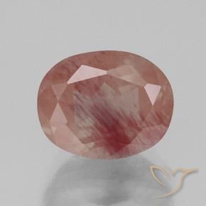 3.06ct Natural Laranja Avermelhado Pálido Labradorita andesina, oval, Transparente/Translúcido