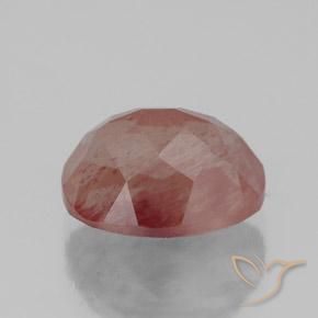 Labradorita andesina Laranja Avermelhado Pálido Natural 3.06ct, oval, Transparente/Translúcido