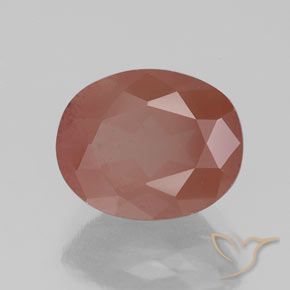 Labradorita andesina vermelho médio Natural 2.53ct, oval, Transparente/Translúcido