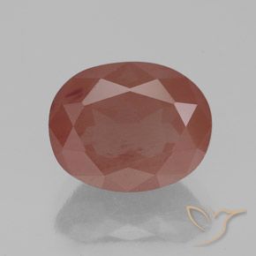2.77ct Natural Laranja Avermelhado Pálido Labradorita andesina, oval, Transparente/Translúcido