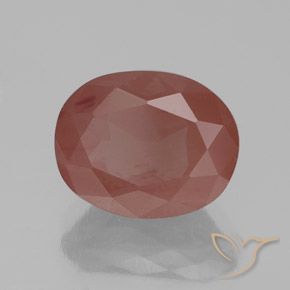 Labradorita andesina Laranja Avermelhado Pálido Natural 2.77ct, oval, Transparente/Translúcido