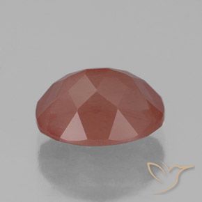 Labradorita andesina Laranja Avermelhado Pálido Natural 2.77ct, oval, Transparente/Translúcido