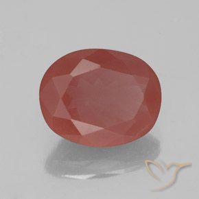 Labradorita andesina Blush vermelho Natural 2.37ct, oval, Transparente/Translúcido