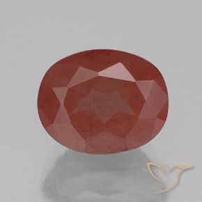 2.91ct Natural Vermelho escuro Labradorita andesina, oval, Transparente/Translúcido