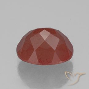 Labradorita andesina Vermelho escuro Natural 2.91ct, oval, Transparente/Translúcido