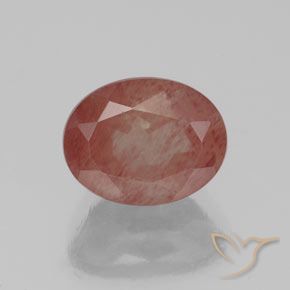 2.04ct Natural Sangue vermelho Labradorita andesina, oval, Transparente/Translúcido