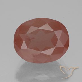3.58ct Natural Laranja Avermelhado Pálido Labradorita andesina, oval, Transparente/Translúcido