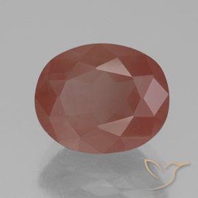 Labradorita andesina Laranja Avermelhado Pálido Natural 3.58ct, oval, Transparente/Translúcido